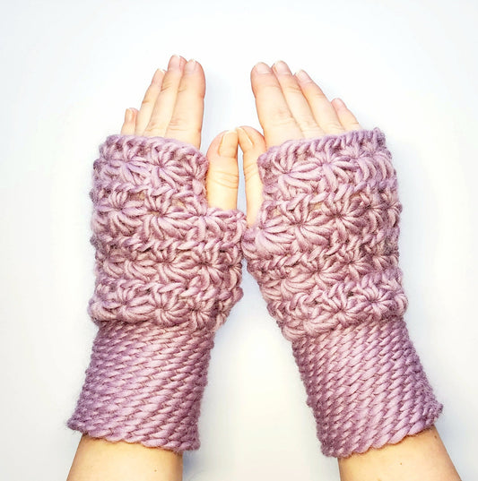 Star Stitch Fingerless Mittens PDF Crochet Pattern