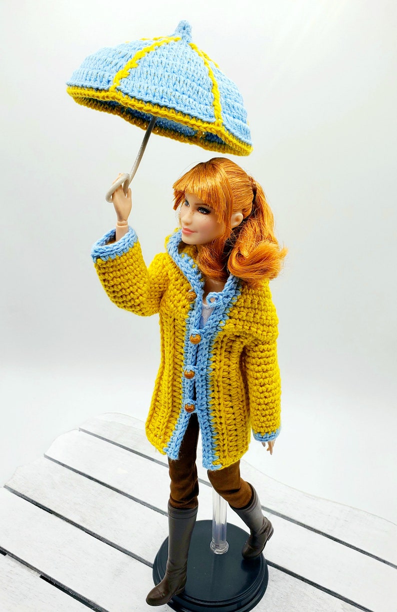 Barbie Raincoat and Umbrella PDF Crochet Pattern